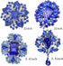 4pcs Big Blue Crystal Silver Plated Brooch for Wedding Bouquet...