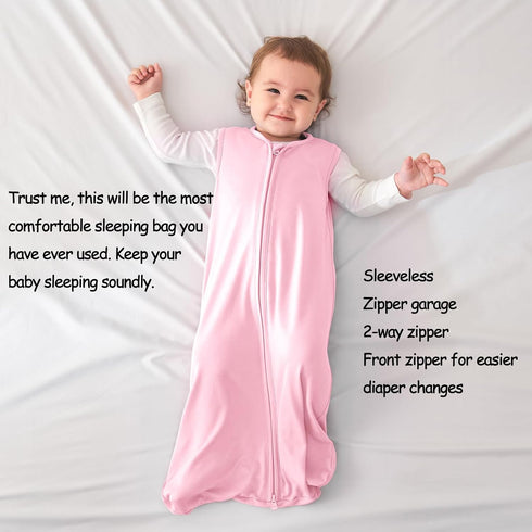 Viforu Rayon from Bamboo Sleep Sack Baby Wearable Blanket 0.5 Tog Sleeping Bag 6-12 Months Lightweight Newborn Sleeper 2-way Zipper Sleepsack Girl...