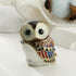 Hand Painted Enamel Mini Owl Trinket Box, Hinged Unique Mini Ring Necklace Jewelry Organizer, Classical Bejeweled Storage, Figurine Collectible Ke...