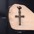 Cross Pendant for Car Rear View Mirror Decor Prayer Hanging Ornament Stainless Steel Rope Winding Cross Necklace Men Boys Christian Gift (Black)...