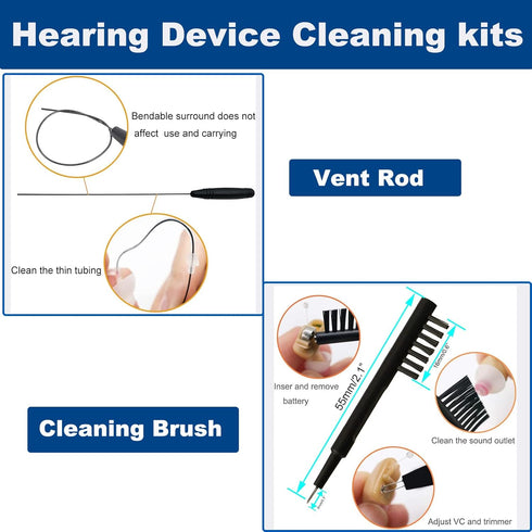 Cleaner Kit For Hearing Aid Sound Amplifier, Cleaning Pen 3 in 1 Compact Portable Multifunctional Cleaning Kits (Black)...