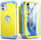 IDweel for iPhone 11 Case with Screen Protector(Tempered Glass), Hybrid 3 in 1 Shockproof Slim Fit Heavy Duty Protection Hard PC Cover Soft Silico...