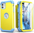 IDweel for iPhone 11 Case with Screen Protector(Tempered Glass), Hybrid 3 in 1 Shockproof Slim Fit Heavy Duty Protection Hard PC Cover Soft Silico...
