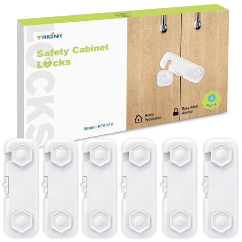 6 Pack Fridge Locks for Kids, Cabinet Locks Baby Proofing, Child Proof Refrigerator Lock, Door Locks for Kids Safety, Baby Locks for Cabinets and ...