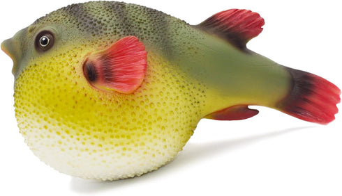 Gemini&Genius Sea Animal Pufferfish Action Figure Soft Rubber Swim Bath Toy, Realistic Ocean Fish Blowfish Toy, Educational and Role Play Toys for...