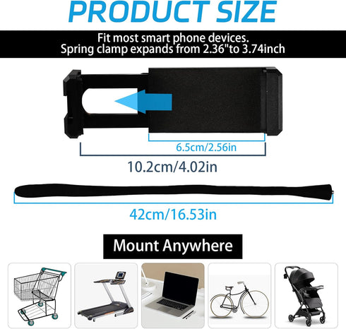 Stroller Phone Holder Portable Cell Phone Seat Stroller Phone Mount with Non-Slip Flexible Arm Flexible Phone Holder Stroller Accessories for Trea...