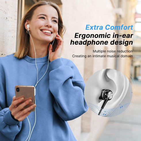 Earbuds Earphones with Microphone, 5 Pack Wired Heavy Bass Headphones, Earphone with Noise Isolating, Fits 3.5mm Interface for iPad, Desktop......
