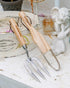 Garden Hand Fork Small Hand Weeding Fork 12 Inch with 3 Pointed Tines Wood Handle for Gardening Weeding Cultivating Digging Planting Transplanting...