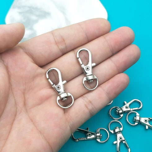 100Pcs Swivel Snap Hook,Stainless Steel Key Chain Clip Hooks Swivel Lanyard Snap Hook Keychain Hooks for Keychain Lanyard,Jewelry,DIY Crafts Suppl...