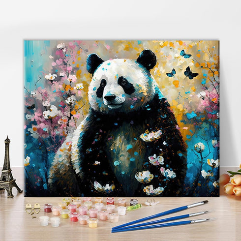TUMOVO Panda Animal Paint by Numbers for Adults Beginner Chinese Panda Oil Paint by Number Kits On Canvas Acrylic Paint,Drawing Paintwork with Pai...