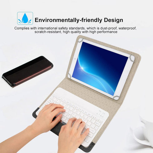 Bluetooth Wireless Keyboard with PU Case Cover for Android/for iOS Smartphone,Bluetooth Keyboard with Flip Case and Stand for 9.7''-10.1'' Windows...