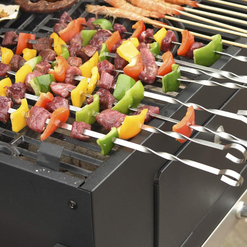 Kabob Skewers 14" Stainless Steel Long BBQ Barbecue Skewers, Flat Metal Kebob Sticks Wide Reusable Grilling Skewers for Meat Chicken, Set of 12pcs...