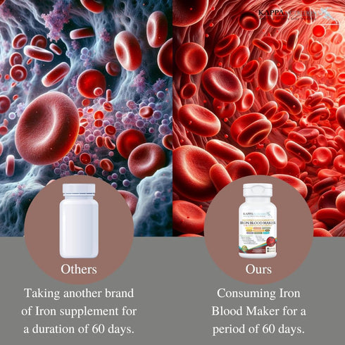 (90 Capsules), Iron 26mg, Vitamin C & Orange 150mg, Folate 667mcg DFE, Vitamin B12, Beetroot, Brewers Yeast, Broccoli & MCT Oil 9 in 1 Advanced Co...