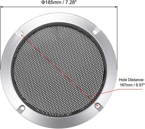 uxcell 6.5" Mounting Hole Diagonal Distance Speaker Grill Mesh Decorative Circle Woofer Guard Protector Cover Accessories Silver...