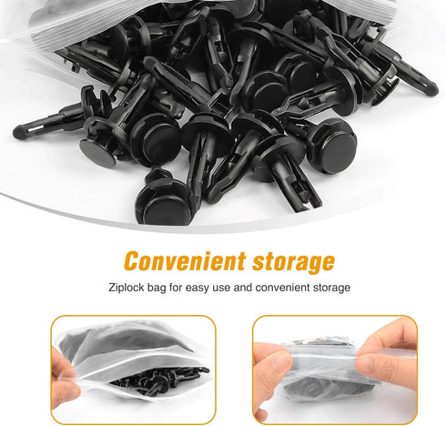 GOOACC 100PCS Nylon Push-Type Automotive Clips Rivet Retainer Fender Bumper Fasteners for Toyota #52161-02020 9mm,1PC Bonus Remover...