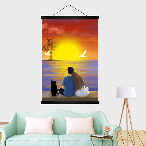 24 inch Wide Magnetic Poster Hanger Frame, 24x36 24x18 24x32 Wood Frame for Posters, Prints, Photos, Pictures, Maps, Scrolls, and Artwork - - Fram...
