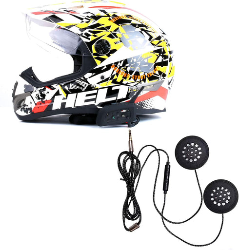 Flylin Motorcycle Helmet Headset, Universal Racing Helmet Speakers for Motorcycle Motorcycle Headphones Wired Helmet Sports Headset Helmet Earphon...