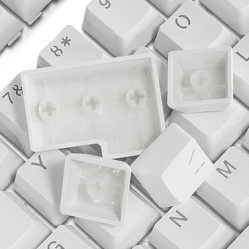 Happy Balls Backlit PBT Keycaps Cherry MX Keycap Set Doubleshot OEM Profile Key caps for Mechanical Keyboards(White)...