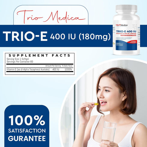 Trio-E 400 IU Vitamin E (400 IU) dl-Alpha, Dietary Supplement for Antioxidant Health & Immune System, 60 Softgels...