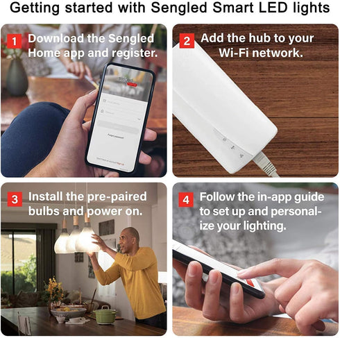 Sengled Smart Home Hub Z01-hub, Used Zigbee Smart Products Smart Bulbs, Compatible with Alexa, Google Assistance, White, 1 Pack.......