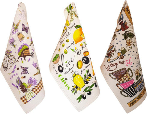 Deluxe Cotton Kitchen Towels 12x20 Inches, Ultra Absorbent&Decorative, Perfect Drying&Cleaning, Soft Hand Towels, Housewarming&Birthday Gifts, Mad...