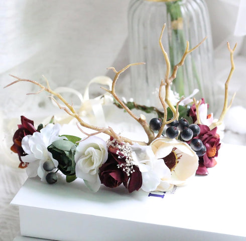 Vivivalue Floral Crown Girl Floral Headband Flower Headpiece Halo Wedding Party Photos...