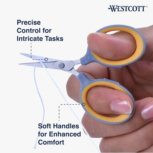 Westcott 2.5" Fine-Tip Craft Scissors with Titanium-Bonded Blades for Crafting, Sewing & More...