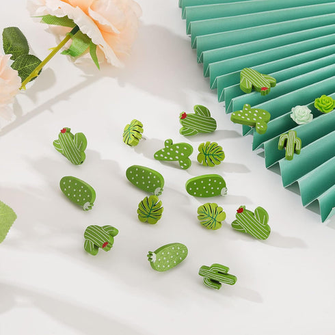 40 PCS Decorative Push Pins Set, Cactus Palm Leaf Camellia Rose Thumb Tack Decorative Cute Push pins for Cork Board Bulletin Board Maps Photos Wal...