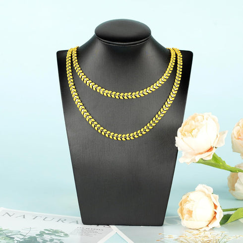 YOUBEIYEE 3M Gold Plated Chain Necklace for Women Jewelry DIY Brass Arrow Cable Link Chain Jewelry Making Supplies Findings Yellow Enamel Craft Ch...