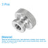 uxcell Knurled Thumb Nuts, 3Pcs M10 x D30mm x H20mm Stainless Steel Round Knobs Fasteners Through Hole Hand Screw Nut Silver for 3D Printer Parts,...