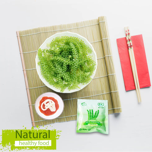 GCAP Sea Grapes – PREMIUM – 4.23 OZ of 6 packs, Dehydrated seaweed, Umibudo, Green Caviar, Lato seaweed - A great superfood for your health, boost...