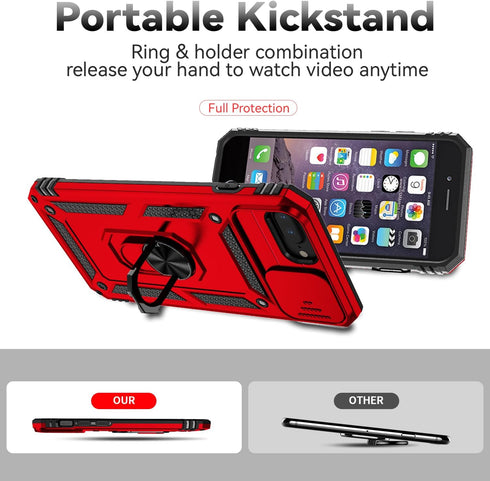 SunStory for iPhone 8/7/6 Plus Case with HD Screen Protector & Slide Camera Cover & Kickstand,iPhone 7 Plus Phone Case, iPhone 8 Plus Phone Case [...
