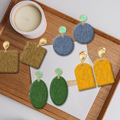 CHGCRAFT Polymer Clay Texture Sheets Leaves Silicone Texture Stamp Sheets Clay Texture Mat Plant Modeling Pattern Pad Texture Sheets for Polymer C...