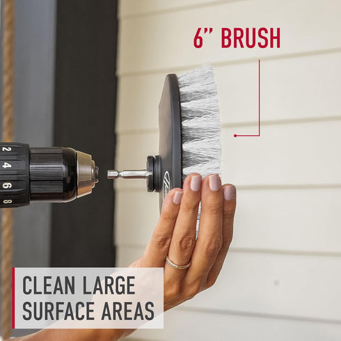 Hoover 6" Soft Bristle Cleaning Brush, Gentle Cleaning Brush for Whole-Home Cleaning, Drill and ONEPWR Cordless Scrubber Compatible, AH86100, Whit...