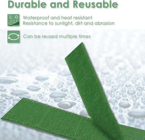 Garden Tie Green Strap Plant Supports Gentle on Plants Pre-cut Design Tearable Reusable Sturdy Multi-Purpose for Home Garden Balcony Office (32.8f...
