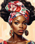 Black Woman African Wear Traditional Headscarf Paint by Numbers Kits 16x20 inch Canvas DIY Oil Painting for Kids, Students, Adults Beginner with B...