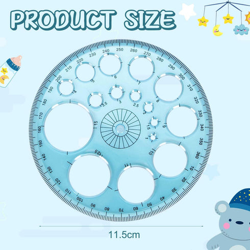 Circle Template Circle Round Stencil Templates for Drawing Professional Circle Ruler Multi Function Drawing Aid Tool Large and Small Size Suit for...