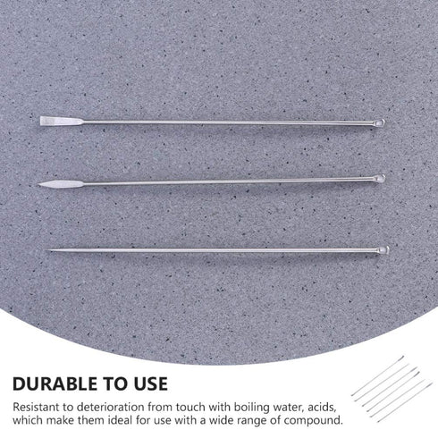 Hemobllo Stainless Steel Micro Lab Sampling Scoop Experiment Spoons Micro Medicine Spoons Reagent Laboratory Sampling Spoon Set 6PCS...