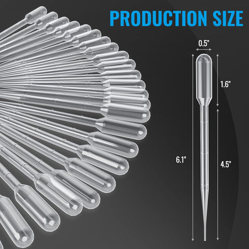 20Pcs 3mL Disposable Plastic Transfer Pipettes Calibrated Dropper for Science Experiment, Art, and DIY - Easy-to-Use and Safe...