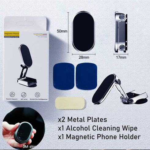 Magnetic Phone Holder for Car – Black ?Upgrade Foldable? Dashboard Phone Holder, Strongest Metal Sticker Magnet Car Mount for Cell Phone, carmount...