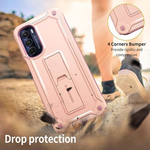 URBANITE for Motorola Moto G Stylus 5G (2022) Case, Military Grade Rugged Shockproof Protective Cover with Screen Protector and Kickstand (Pink)...