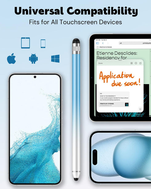 Stylus Pen for Touchscreen, Dual-end High Sensitivity Capacitive Stylus Pen for iPhone/iPad/Android/Samsung/Computer/Tablets, AmberVec Universal S...