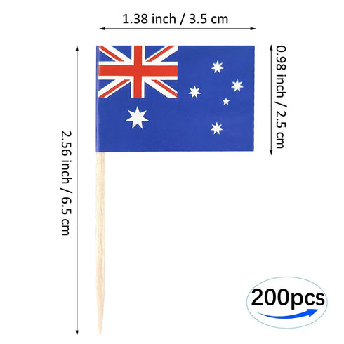 JBCD Australia Toothpick Flag Australian Mini Small Cupcake Topper Flags, 200pcs...