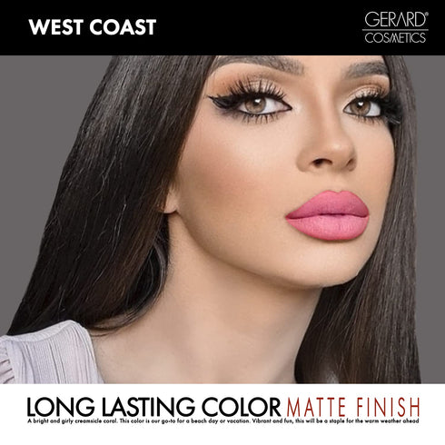 Gerard Cosmetics HydraMatte Liquid Lipstick West Coast | Coral Lipstick with Matte Finish | Long Lasting and Non-Drying | Super Pigmented Fully Op...