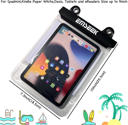 Floating Waterproof Tablet Case Dry Bag eReader Cover Waterproof Holder Pouch for iPad Mini Galaxy Tab A S2 E Tab M8 ZenPad Fire HD 8 7 Kindle Pap...