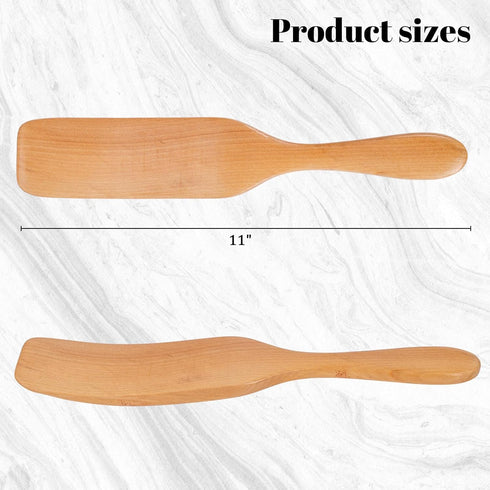 HANSGO Wooden Sourdough Spatula, Spurtle for Sourdough Starter 11" Natural Wooden Kitchen Utensil for Spreading Cooking Mixing Non Stick Cookware...