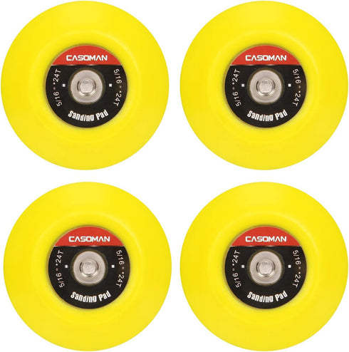 CASOMAN 3-Inch Dual-Action Hook & Loop Fastener Flexible Backing Plate 3"/ 75mm Polishing Pad with 5/16"-24 Threads, 4 PCS Set...