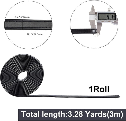 GORGECRAFT 118 Inches Double Sided Leather Strip PU Leather Straps 0.5 inch Wide Flat Cord DIY Leather Strap String for Making Bag Strap Crafts Le...