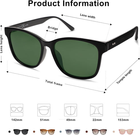 SOJOS Polairzed Sunglasses Womens Mens Trendy Square Shades SJ2203...