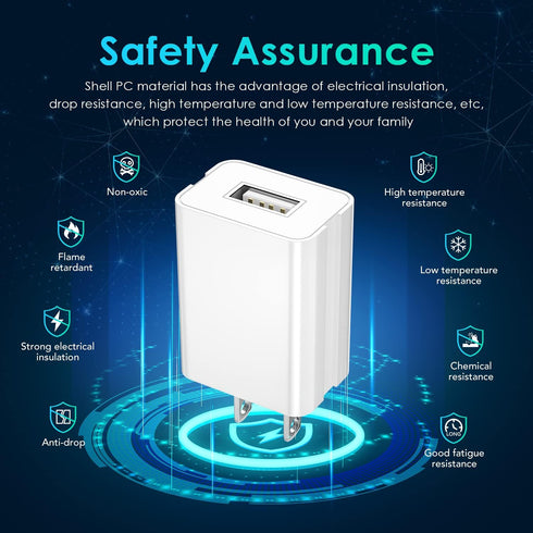 Mubarek USB Wall Charger,Fast Charger Safe USB Charger Block, Compact Fast Charging Block Adapter, Portable Power Adapter Lighting USB Charger Blo...